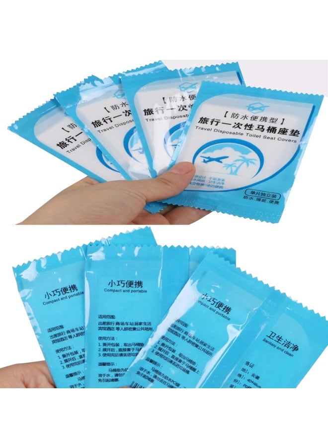 غطاء مقعد تواليت للسفر للاستعمال مرة واحدة مقاوم للمياه ومحمول مناسب للسفر والشغل وعملي للاستخدام اليومي، وكل قطعة بتغليف مستقل، عبوة من 50 قطعة - Image 5